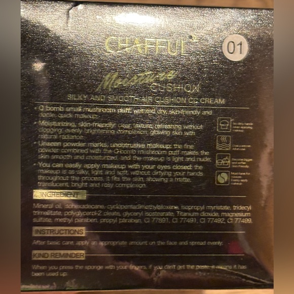 ⭐️Chafful Moisture Silky Smooth Air Cushion CC Cream Ivory Sealed exp 3/1/25⭐️ - Picture 3 of 8